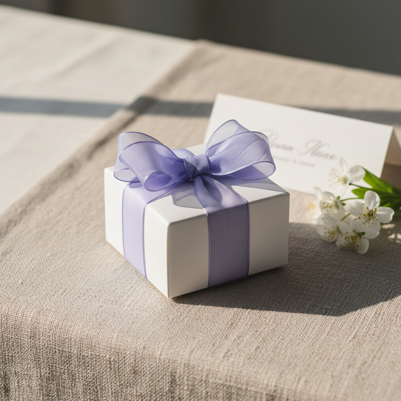 Lifestyle 1 – Bomboniera matrimonio nastro glicine