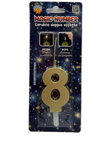 bigiemme bigiemme candela magic number nr 8 doppio uso scintillante e fiamma h 68 cm oro ean 8006941092151