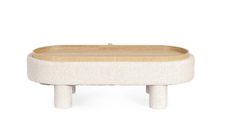 bizzotto bizzotto pouf tanya con vassoio ovale h 33 cm 110 x 50 cm bianco ean 8051836796683