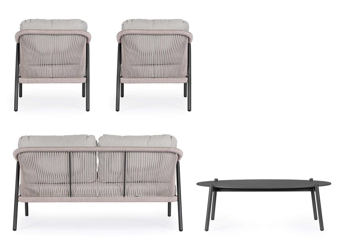 bizzotto bizzotto set salotto miravet divano 2 poltrone e tavolino antracite ean 8051836669000