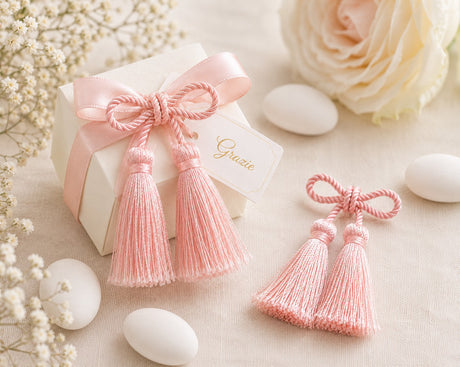 cupidoco cupidoco fiocco con nappe per bomboniere h 60 mm rosa ean 8058196010541
