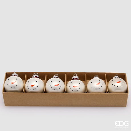 edg enzo de gasperi edg enzo de gasperi addobbo palla uomoneve di natale vetro ass d 4 cm cf 6 pz bianco rosso ean 8059824449603