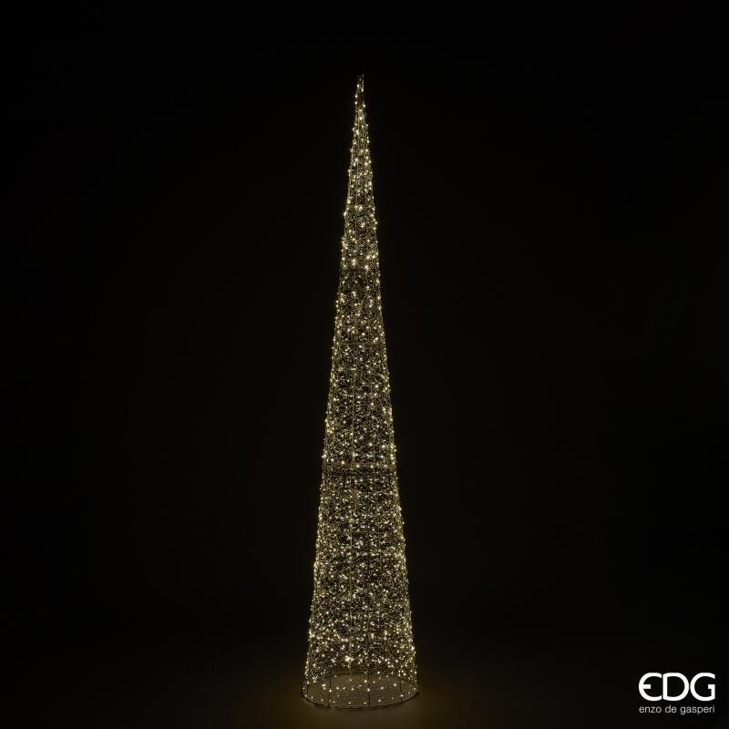 edg enzo de gasperi edg enzo de gasperi albero di natale led pearls cono 1 440 microled h 210 cm d 40 cm ip44 light gold ean 8059824546579