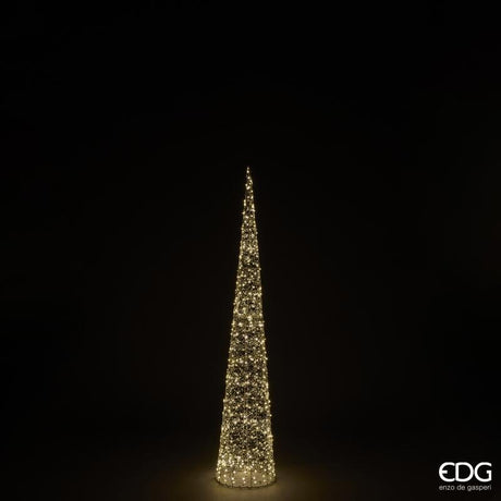 edg enzo de gasperi edg enzo de gasperi albero di natale led pearls cono 720 microled h 150 cm d 28 cm ip44 light gold ean 8059824546531