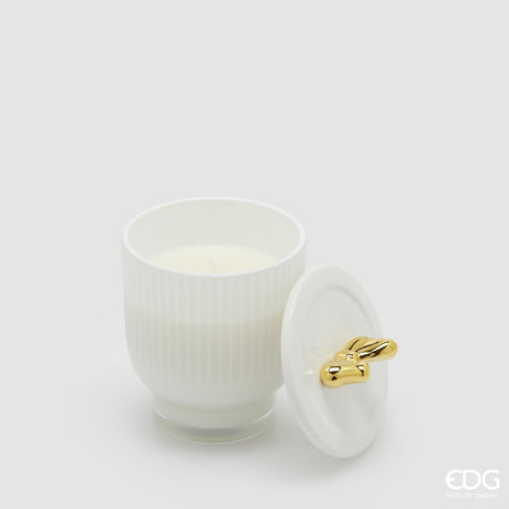edg enzo de gasperi edg enzo de gasperi candela di natale fiocco con vaso h 13 cm d 9 cm frangipani bianco oro ean 8059824544025