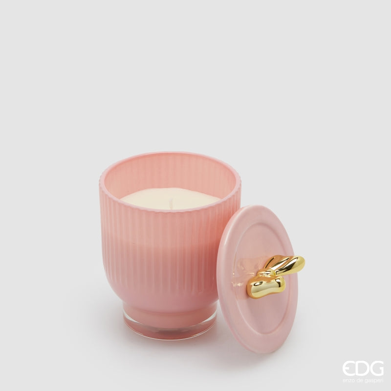 edg enzo de gasperi edg enzo de gasperi candela di natale fiocco con vaso h 13 cm d 9 cm rose water rosa oro ean 8059824544049