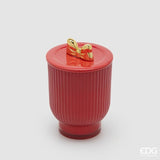 edg enzo de gasperi edg enzo de gasperi candela di natale fiocco con vaso h 15 cm d 10 cm berry fruit rosso oro ean 8059824544063
