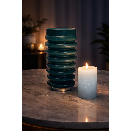 edg enzo de gasperi edg enzo de gasperi LED-Kerze „Starry“ mit Kerzenhalter, H 125 cm, D 75 cm, IP20, hellblau, EAN 8059824475794