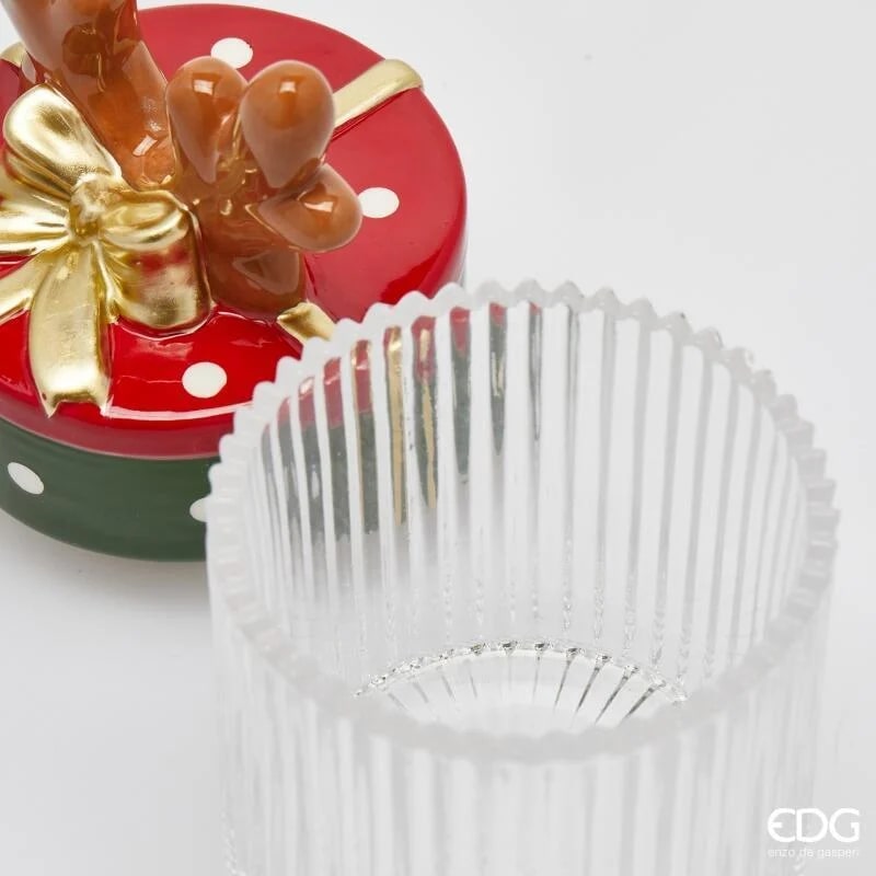 edg enzo de gasperi edg enzo de gasperi contenitore renna natale h 21 cm d 11 cm green red ean 8059824539656