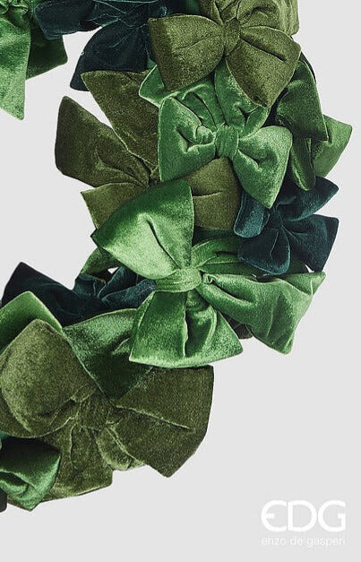 edg enzo de gasperi edg enzo de gasperi decoro corona d 60 cm fiocchi ghirlanda natalizia velluto verde ean 8059824567321