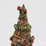 edg enzo de gasperi edg enzo de gasperi decoro decoglitter pino di natale cono h 225 cm d 9 cm poliresina verde rosso ean 8059824598035
