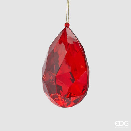 edg enzo de gasperi edg enzo de gasperi decoro diamante goccia di natale da appendere h 15 cm l 10 cm l 6 cm pp red ean 8059824534422