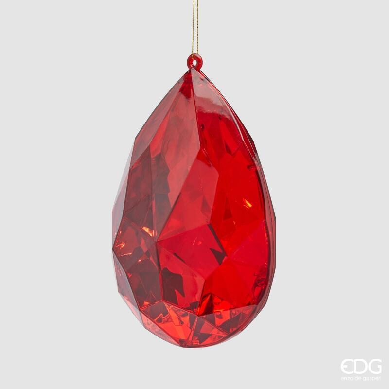 edg enzo de gasperi edg enzo de gasperi decoro diamante goccia di natale da appendere h 19 cm l 125 cm l 75 cm pp red ean 8059824534200