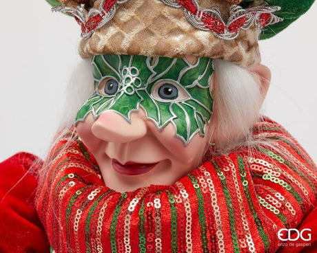 edg enzo de gasperi edg enzo de gasperi decoro giullare natale h 90 cm green red ean 8059824567239