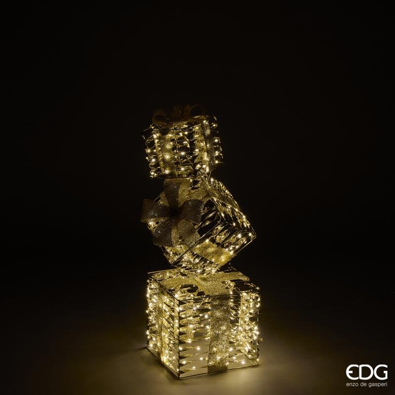 edg enzo de gasperi edg enzo de gasperi decoro natalepacco regalo stripes 350 microled h 76 cm l 25 cm l 25 cm ip44 gold ean 8059824546142