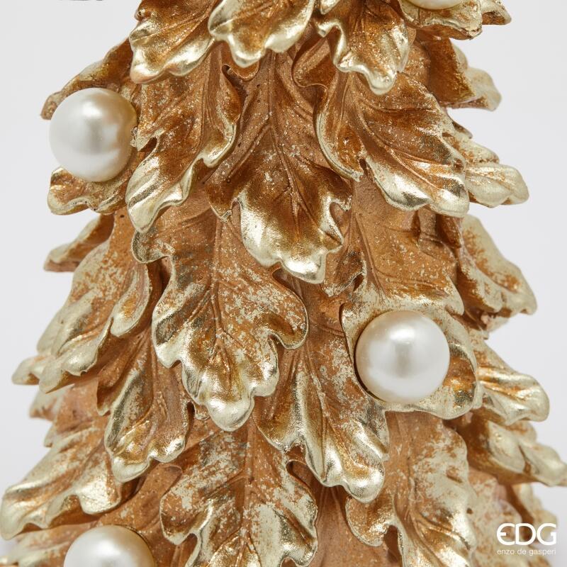 edg enzo de gasperi edg enzo de gasperi decoro pino di natale con perle h 48 cm d 18 cm gold ean 8059824562913