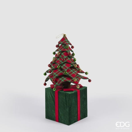 edg enzo de gasperi edg enzo de gasperi decoro pino di natale su pacco da appendere h 150 cm telescopico green red ean 8059824520937