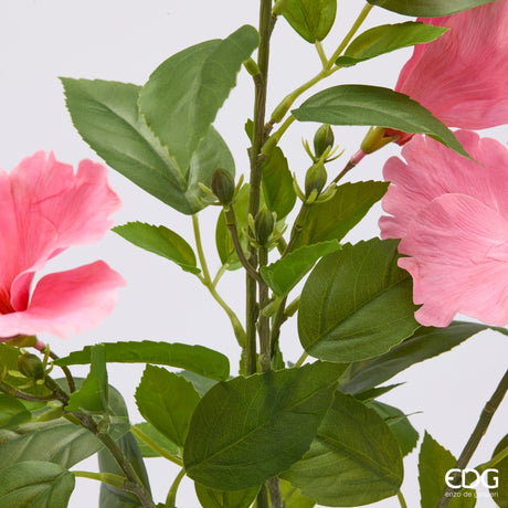 edg enzo de gasperi edg enzo de gasperi hibiscus ramo x4 con foglie pianta artificiale ass h 90 cm d 10 cm rosa chiaro o scuro 1 pz ean 8059824634405