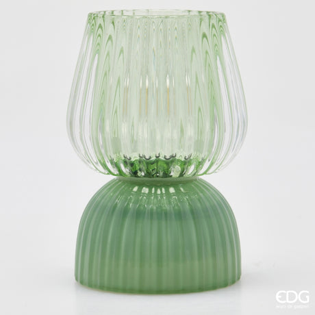 edg enzo de gasperi edg enzo de gasperi lampada da tavolo biforma a righe led h 13 cm d 9 cm ip20 verde ean 8059824630391