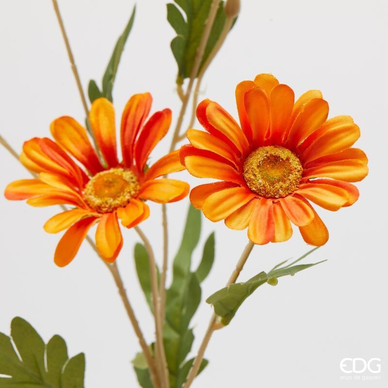 edg enzo de gasperi edg enzo de gasperi margherita ramo x5 con bocciolo h 77 cm pianta artificiale arancione ean 8059824581464