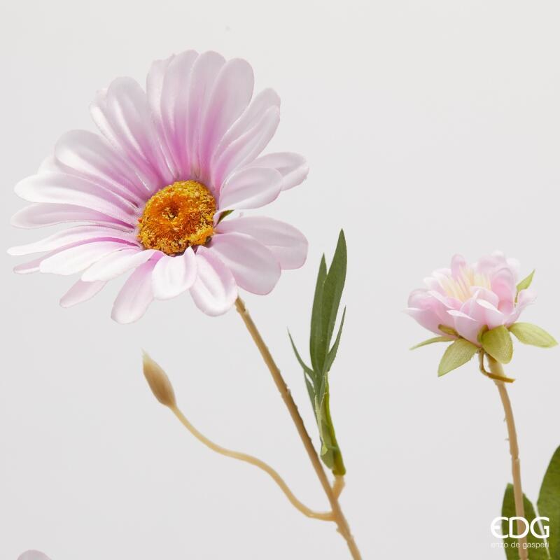 edg enzo de gasperi edg enzo de gasperi margherita ramo x5 con bocciolo h 77 cm pianta artificiale bianco rosa ean 8059824581426