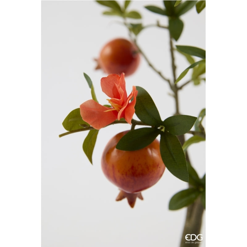 edg enzo de gasperi edg enzo de gasperi melograno con vaso e foglie x8 pianta artificiale h 60 cm coral ean 8059824634863