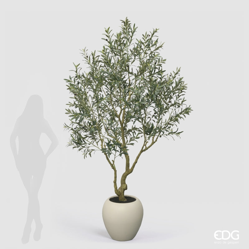 edg enzo de gasperi edg enzo de gasperi olivo vogue con vaso pianta artificiale h 240 cm verde ean 8059824607478