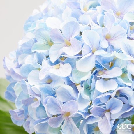 edg enzo de gasperi edg enzo de gasperi Hortensienzweig mit Blättern, Höhe 65 cm, Kunstpflanze, hellblau, 1 Stück, EAN 8059824501172