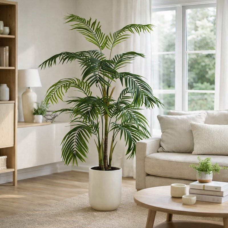 edg enzo de gasperi edg enzo de gasperi palma areca vogue con vaso pianta artificiale h 183 cm verde ean 8059824607393