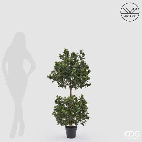 edg enzo de gasperi edg enzo de gasperi pianta artificiale agrifoglio h 140 cm con vaso anti uv verde per interno ed esterno ean 8059824655363