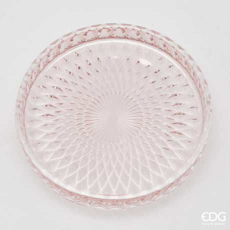 edg enzo de gasperi edg enzo de gasperi piatto decorativo micro quadretti rotondo h 25 cm d 16 cm vetro rosa ean 8059824610638