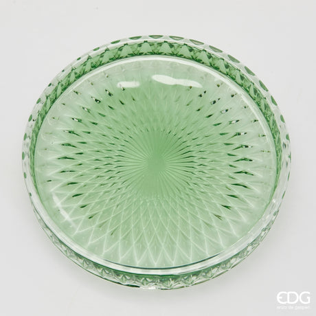 edg enzo de gasperi edg enzo de gasperi piatto decorativo micro quadretti rotondo h 25 cm d 16 cm vetro verde ean 8059824610652
