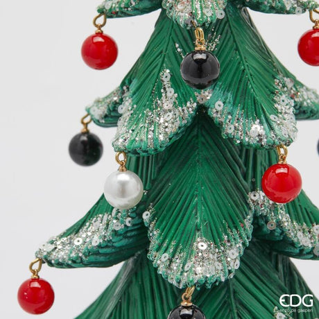 edg enzo de gasperi edg enzo de gasperi pino poly di natale con perle h 36 cm d 19 cm green ean 8059824561060
