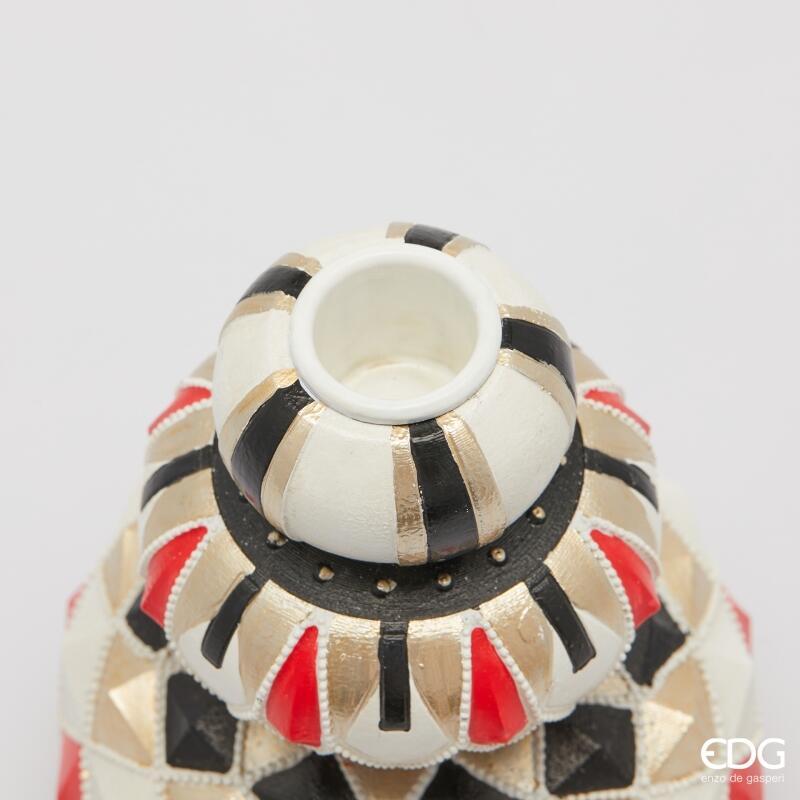 edg enzo de gasperi edg enzo de gasperi portacandela geometri spicchi natale h 15 cm d 115 cm white black ean 8059824531308