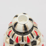 edg enzo de gasperi edg enzo de gasperi portacandela geometri spicchi natale h 15 cm d 115 cm white black ean 8059824531308