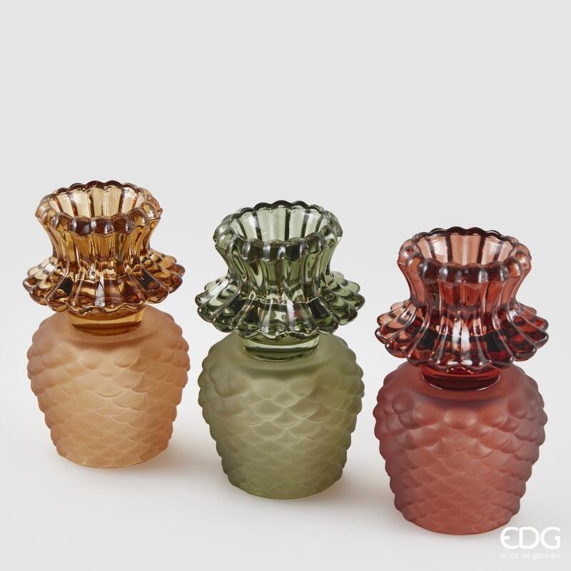 edg enzo de gasperi edg enzo de gasperi portacandela pigna di natale con base ass h 125 cm d 75 cm vetro multicolor 1 pz ean 8059824549389