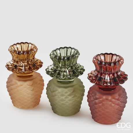 edg enzo de gasperi edg enzo de gasperi portacandela pigna di natale con base ass h 125 cm d 75 cm vetro multicolor 1 pz ean 8059824549389