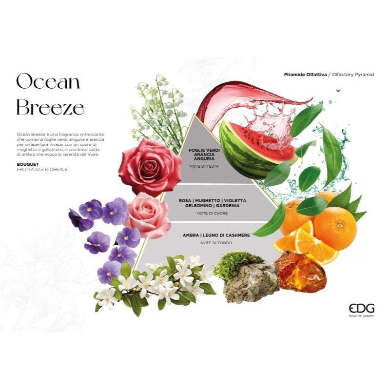 edg enzo de gasperi edg enzo de gasperi profumatore bottiglia opal 220 ml h 14 cm ocean breeze ean 8059824627223