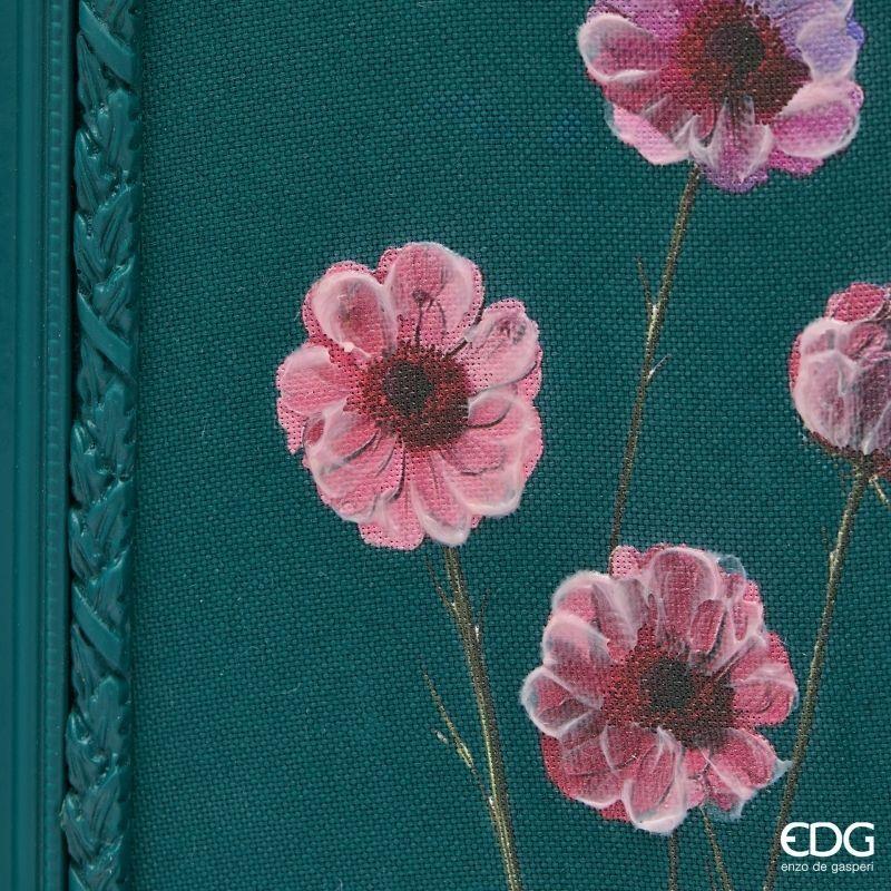 edg enzo de gasperi edg enzo de gasperi quadro rettangolare con fiori verde acqua 43 x 26 cm decorazione parete design moderno casa ean 8059824620989