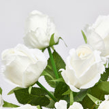 edg enzo de gasperi edg enzo de gasperi rosa bouquet x9 con foglie h 46 cm pianta artificiale colore bianco ean 8059824634023