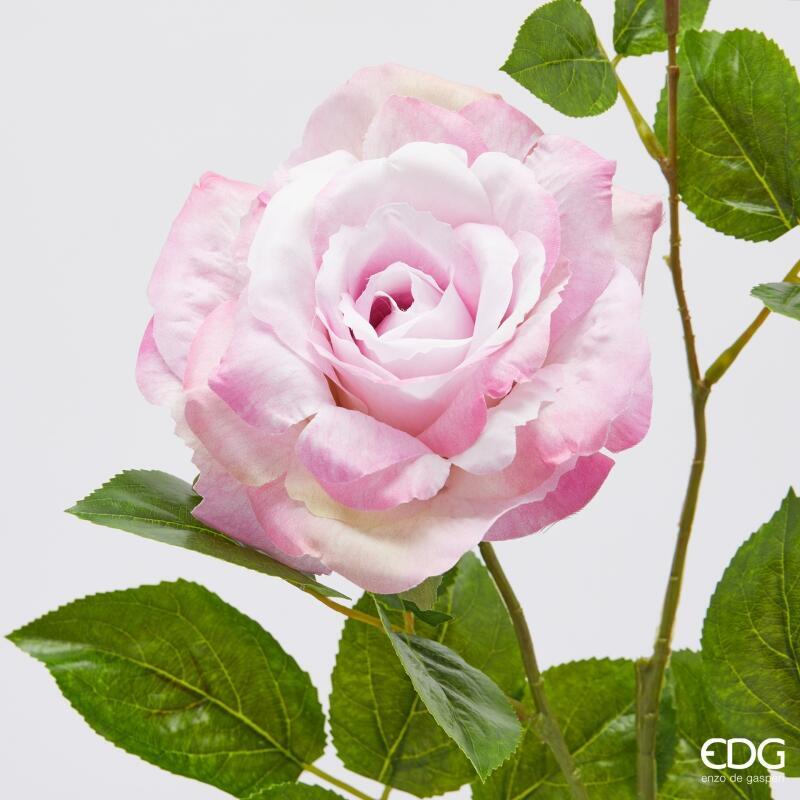edg enzo de gasperi edg enzo de gasperi rosa gloria ramo con foglie e bocciolo h 60 cm pianta artificiale rosa ean 8059824491954