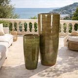edg enzo de gasperi edg enzo de gasperi set 3 pz vaso glaze h 100 cm h 80 cm h 60 cm olive ean 8059824310736