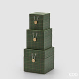 edg enzo de gasperi edg enzo de gasperi set 3 scatole decorative natale quadrata h 18 cm h 15 cm h 12 cm dark green ean 8059824528001