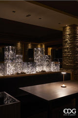 edg enzo de gasperi edg enzo de gasperi teca vassoio natale con 40 led h 4 cm 30 x 30 cm grey ean 8056372667855