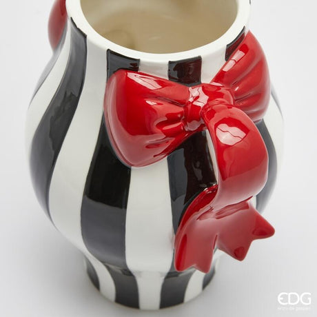 edg enzo de gasperi edg enzo de gasperi vaso anfora con fiocchi e manici h 22 cm d 15 cm ceramica bianco nero ean 8059824552730