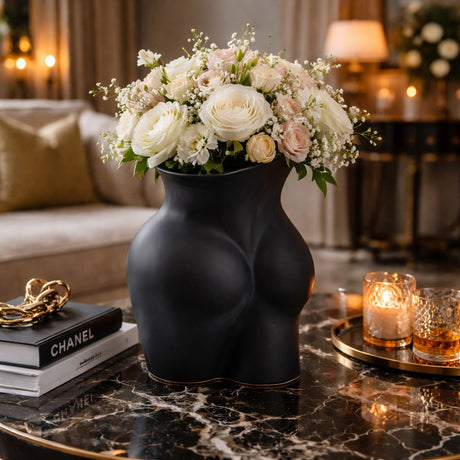 edg enzo de gasperi edg enzo de gasperi vaso chakra booty h 26 cm 22 x 16 cm ceramica nero ean 8059824018793