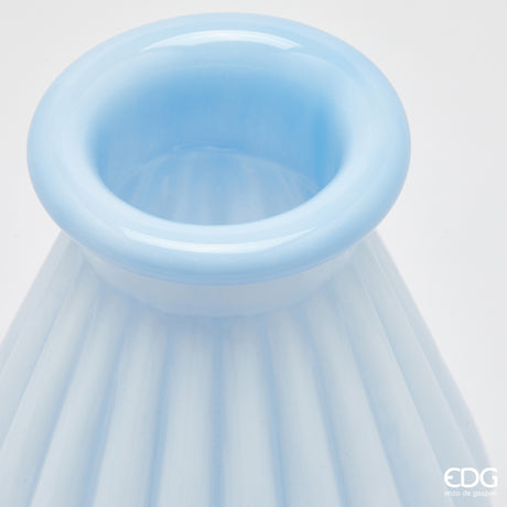 edg enzo de gasperi edg enzo de gasperi vaso righe con bordo h 20 cm d 16 cm waterproof vetro celeste ean 8059824619150