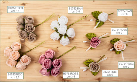 etm etm giselle fiore artificiale per confezionamento bomboniere 35 cm pesca 12 pz ean 8057500588684