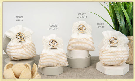 etm etm sacchetto satino bag comunione bomboniera portaconfetti 9 x 11 cm bianco 12 pz ean 8057500589223