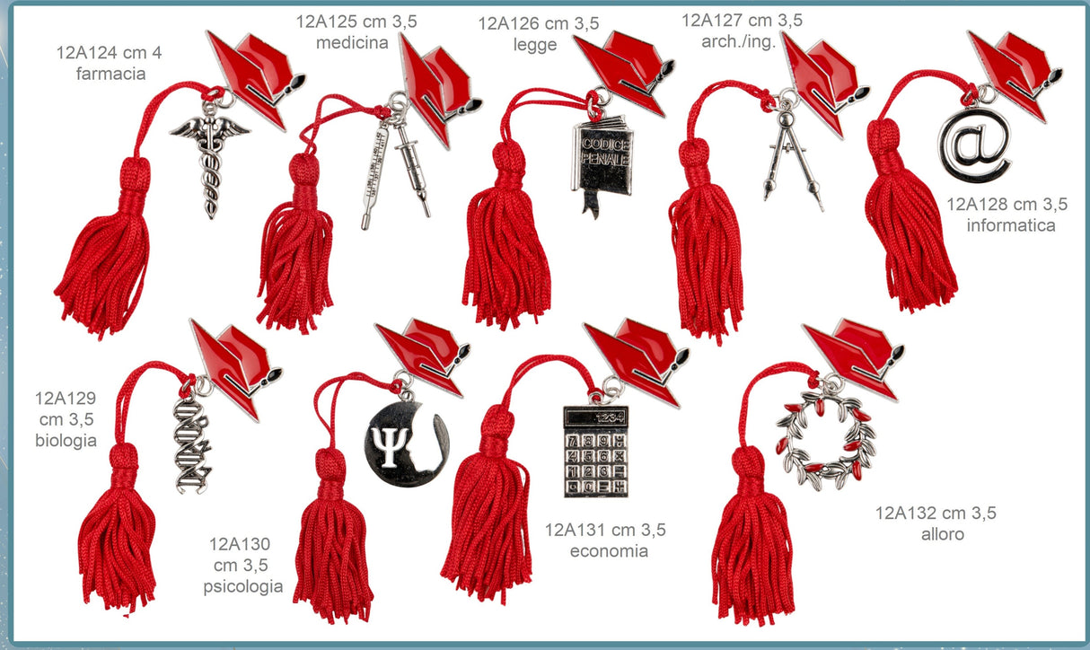 etm etm zama tocco alloro bomboniera laurea 35 cm rosso 12 pz ean 8059793663642